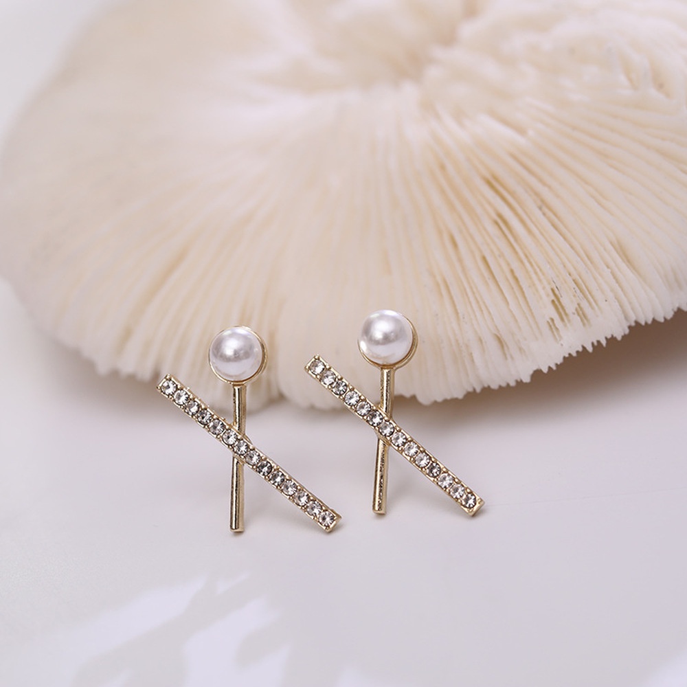 Bông Tai Xỏ Lỗ Màu Bạc Đính Ngọc Trai Đơn Giản Phong Cách Hàn Quốc