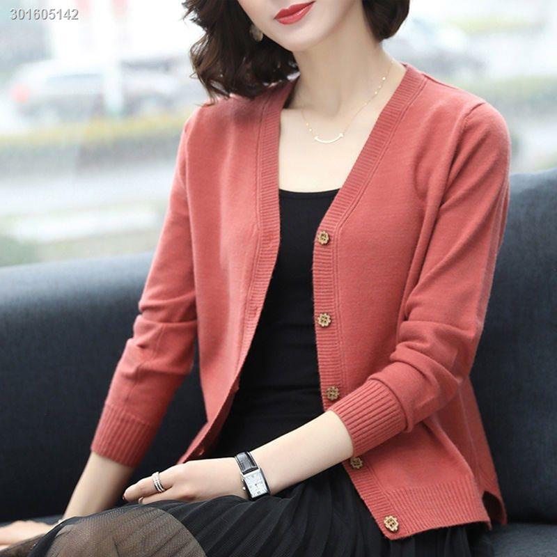 Áo khoác cardigan dệt kim dáng rộng ngắn thời trang phong cách xuân thu cho nữ