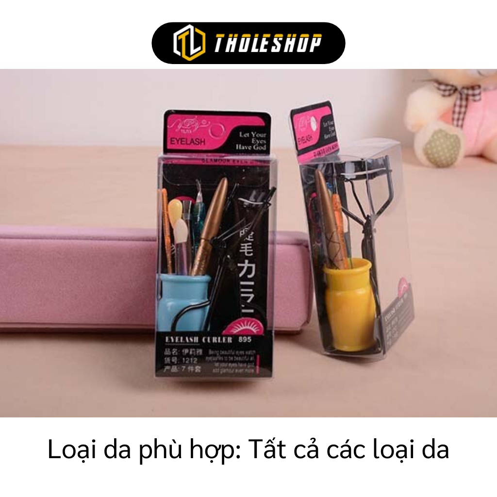 Bộ Trang Điểm Mắt - Combo 7 Món Makeup Mắt Gồm Kẹp Mi + Tán Phấn + Kẻ Lông Mày..9609