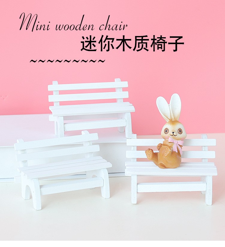 Ghế Gỗ Mini Màu Trắng Dùng Làm Đạo Cụ Chụp Ảnh / Trang Trí Nhà Cửa