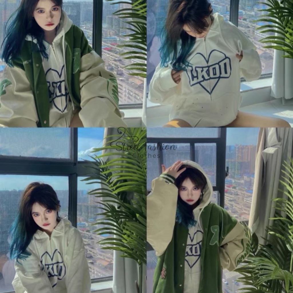 Áo khoác bóng chày varsity jacket phong cách Retro Âu Mỹ thời trang thu đông cá tính, năng động