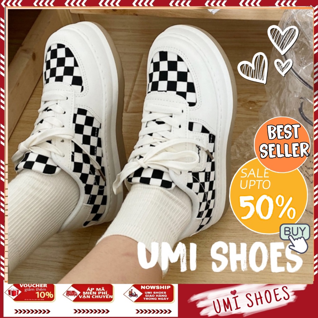[LOẠI 1-SẴN] Giày Thể Thao Nữ Đế Bằng Bánh Mì Basic mã PAS Caro vải canvas bata mới hot phong cách đẹp cá tính Hàn Quốc