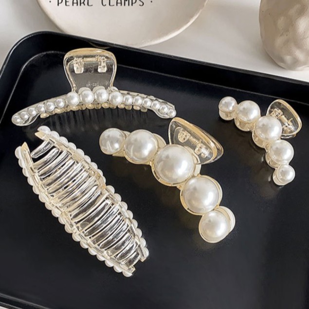 Ngoạm tóc đính hạt ngọc trai nhân tạo sang chảnh NT101