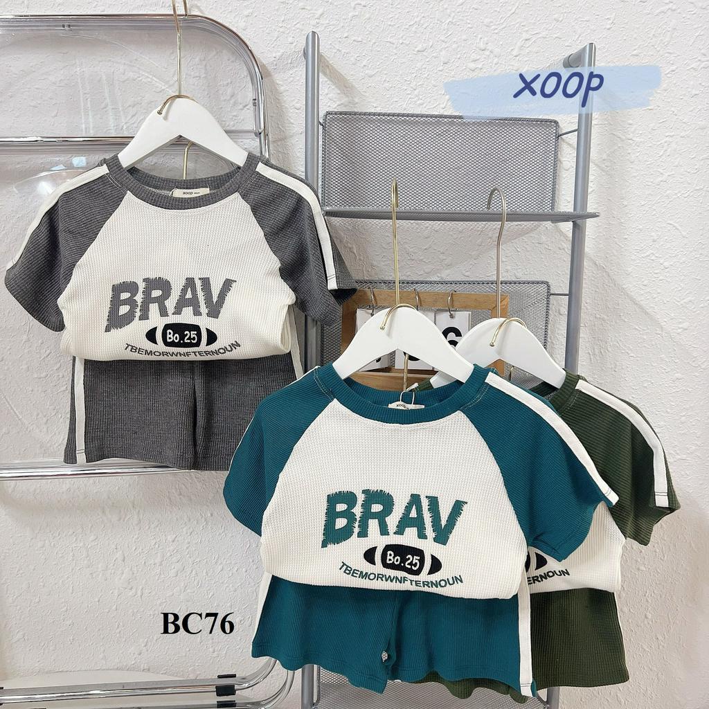 Đồ Bộ cộc tay XOOP cotton tổ ong XOOP in BRAV cho bé trai bé gái (11-21kg) BC76,  Shop Phúc Yến