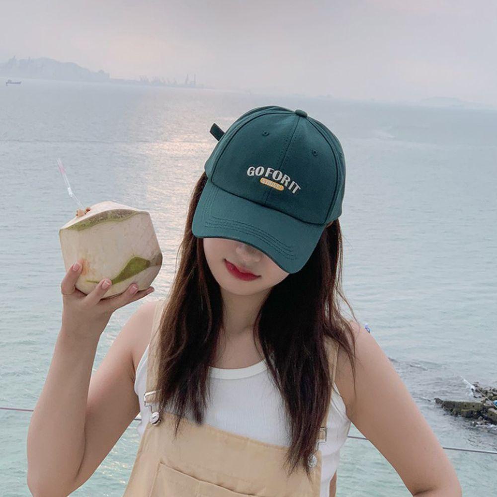 TWINKLE Mũ Lưỡi Trai Chất Liệu Polyester Cotton Thêu Chữ Phong Cách Hàn Quốc Thời Trang Dành Cho Nữ