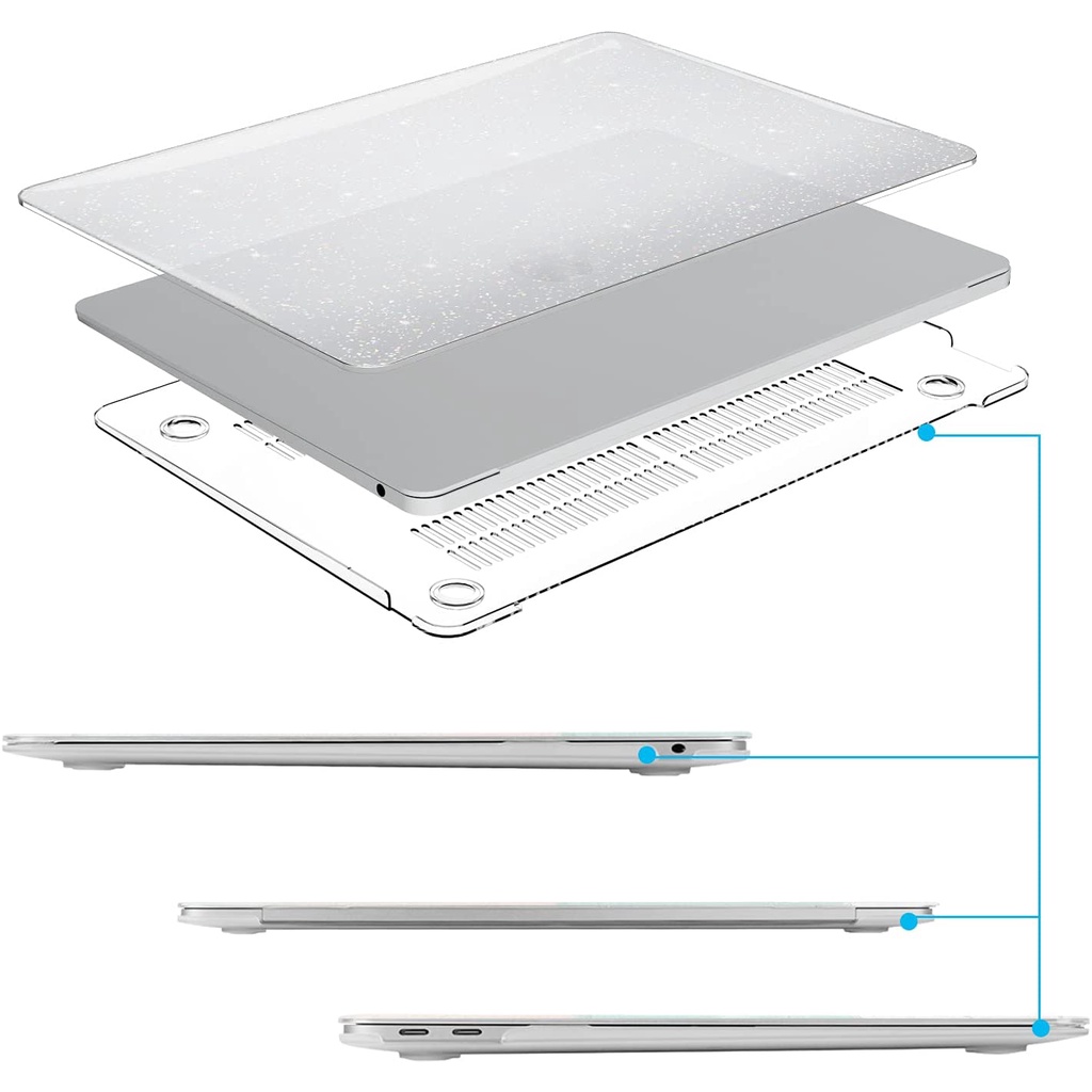 Ốp Lưng Cứng Họa Tiết Kim Tuyến Cho MacBook Air Pro 13.3 14 15 16 inch