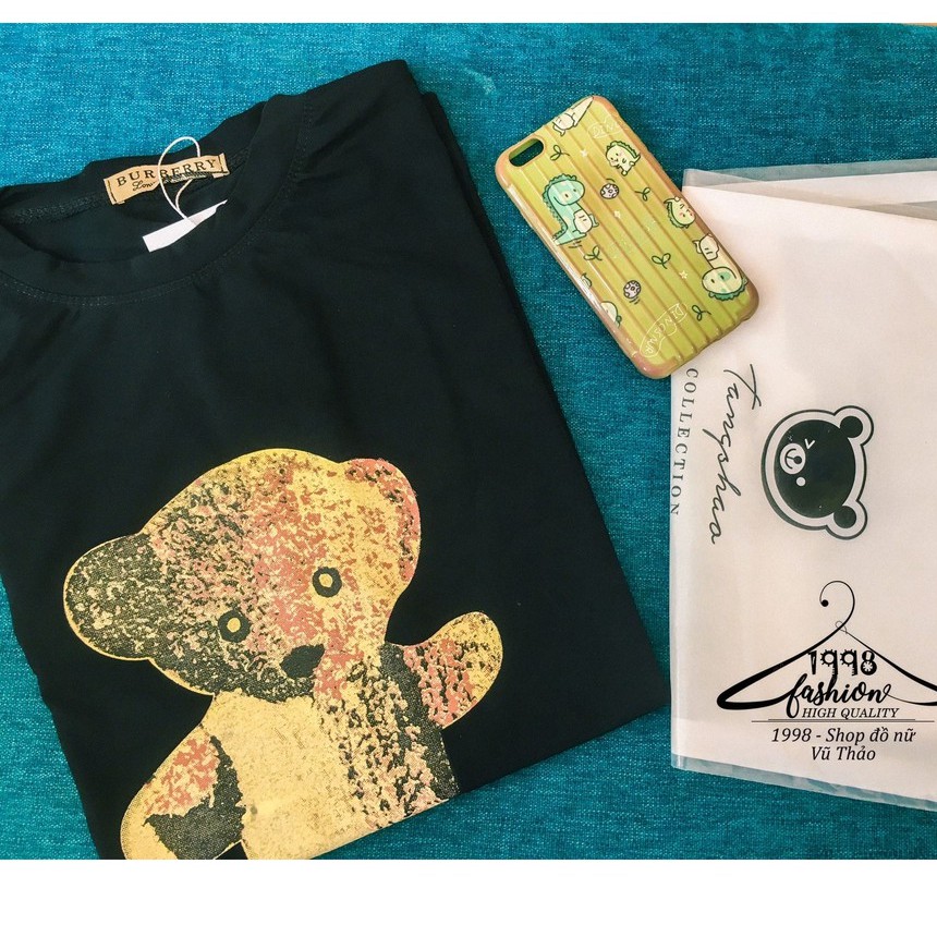 XẢ KHO Áo thun nữ tay lỡ dáng rộng 1998 Shop phông form rộng, họa tiết in hình gấu cô đơn cực yêu