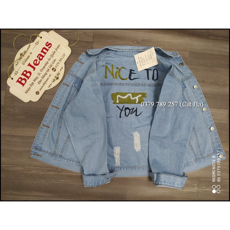 Áo khoác jean nữ BB cao cấp form dưới 58Kg Nice To You BB79