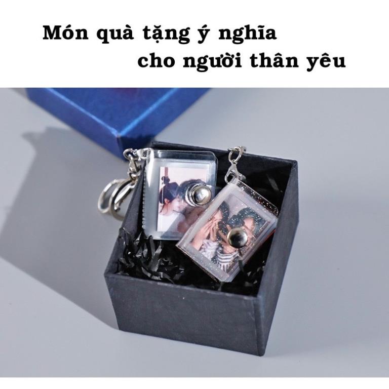 Cuốn album ảnh mini trong suốt có 16 ngăn trang trí kiểu móc khóa cao cấp loại tùy chọn 1 inch/ 2 inch