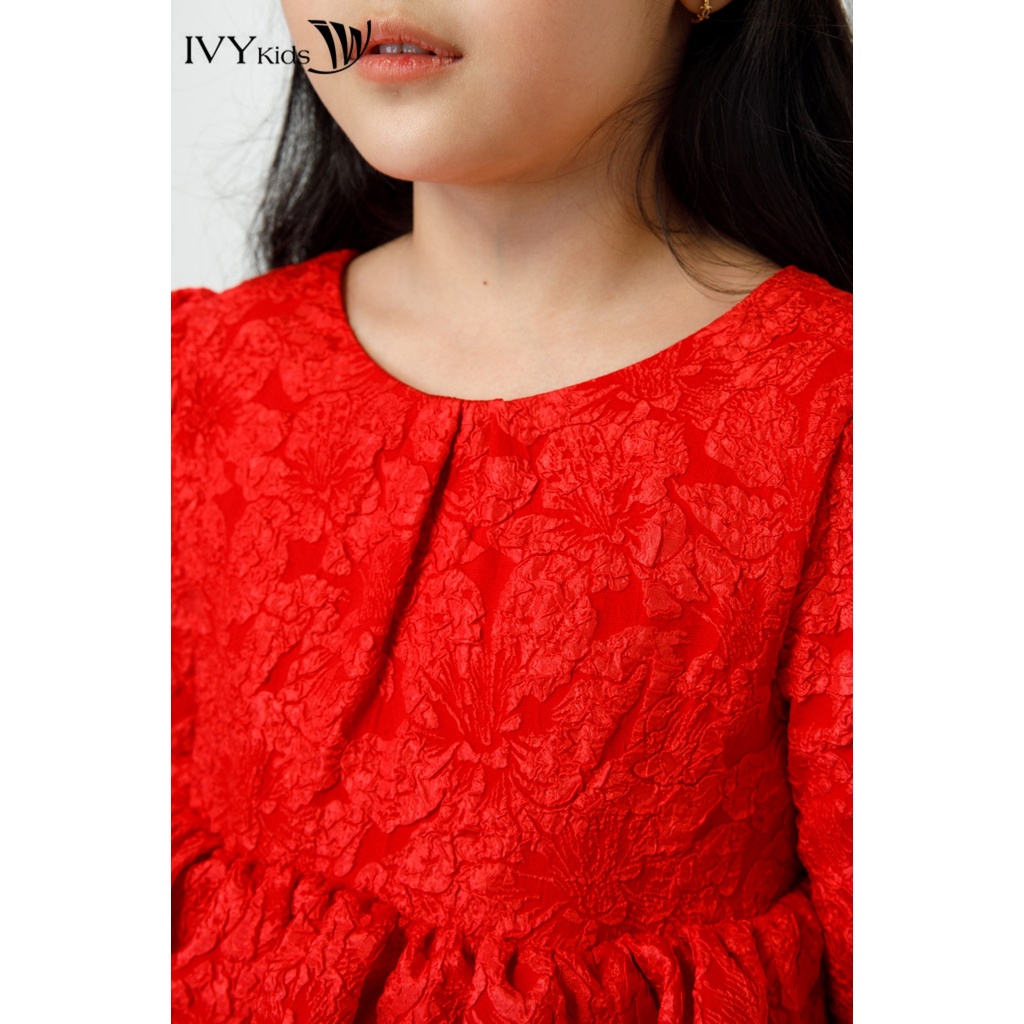 Đầm xòe gấm hoa nổi bé gái IVY moda MS 48G1479
