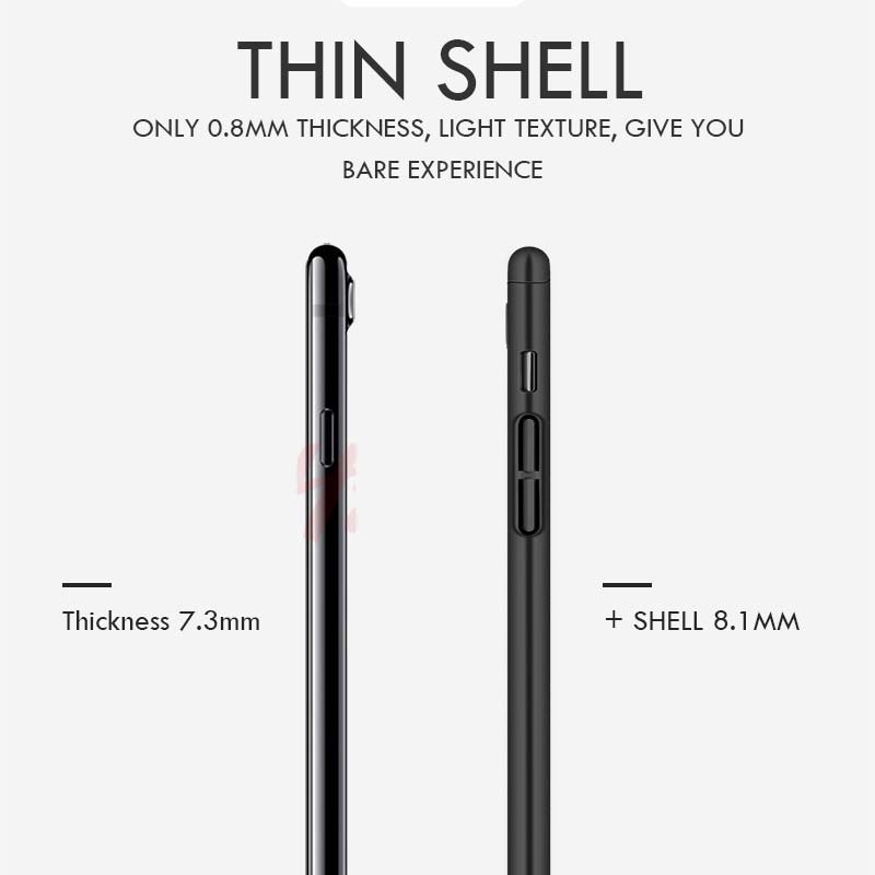 Ốp điện thoại cứng mỏng có mặt kính cường lực bảo vệ 360 độ cho iPhone XR X XS Max 6 6S 7 8 Plus SE 2020 SE2