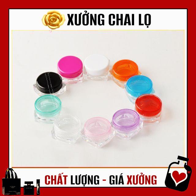 Hủ Đựng Kem ❤ TOP GIÁ RẺ ❤ 100 Hũ chiết mỹ phẩm 3g vuông đựng kem , , phụ kiện du lịch