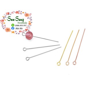Đinh đầu vòng bằng bạc 925 phụ kiện trang sức DIY