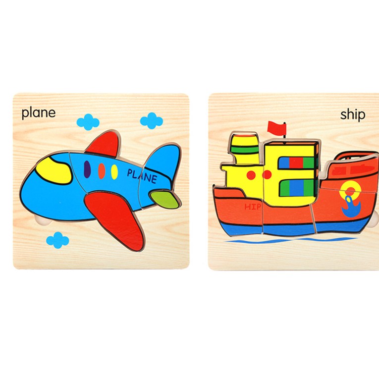 SỈ LẺ GIÁ TỐT Tranh ghép hình puzzle gỗ loại dày 4-5 miếng cho trẻ 1-2 tuổi