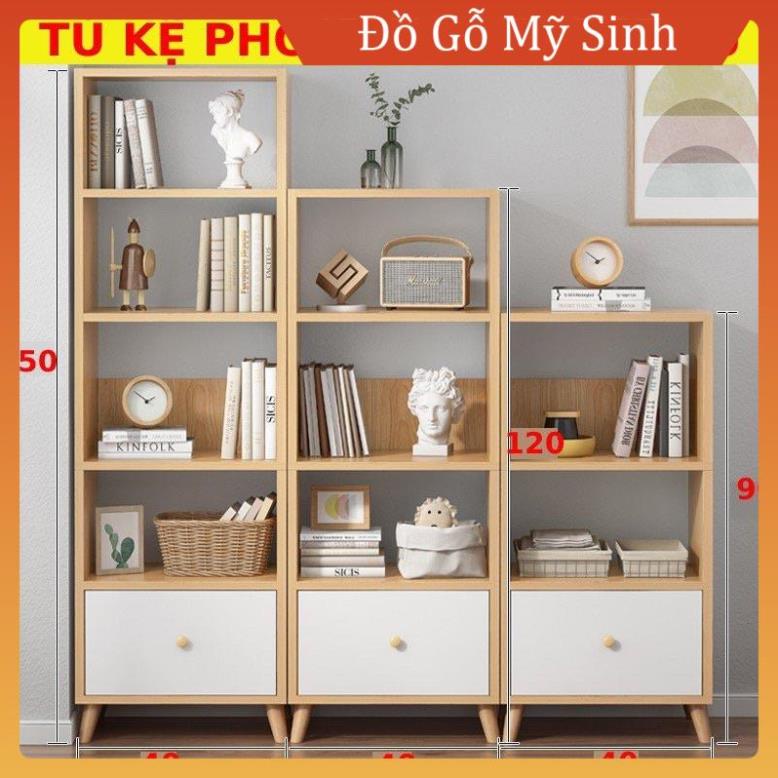 Kệ gỗ tủ Trang Trí Kệ sách gỗ MDF combo kệ 3 4 5 tầng có ngăn tủ cao cấp, Đồ gỗ Mỹ Sinh cao cấp