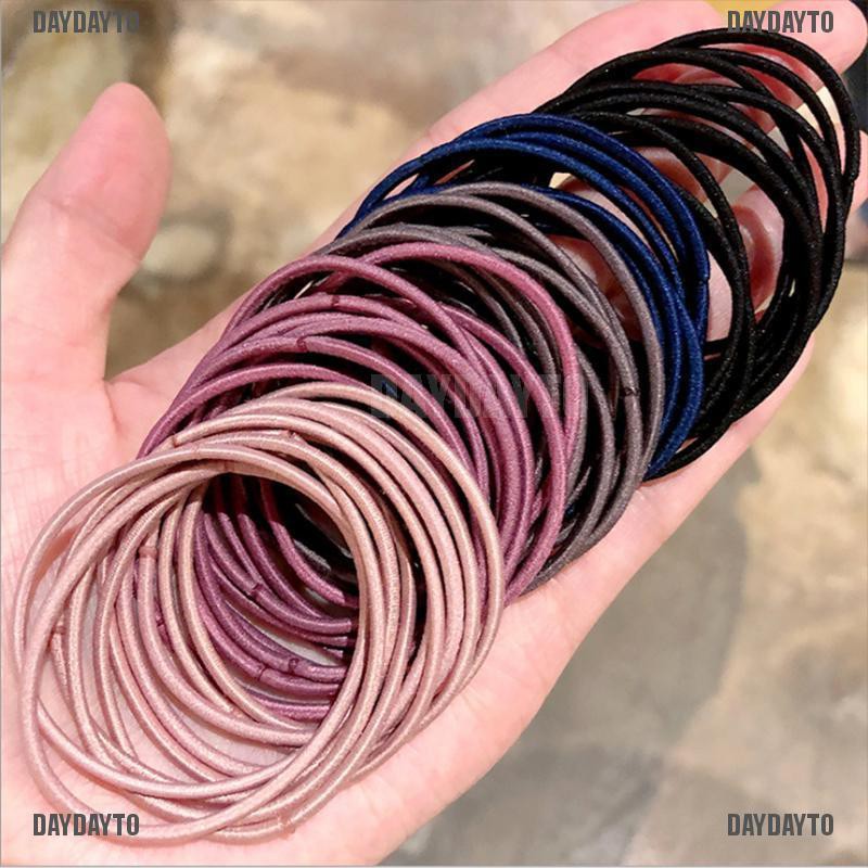 Set 50 Dây Thun Cột Tóc Co Giãn Dành Cho Nữ