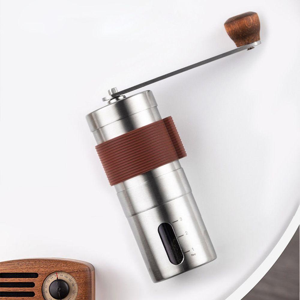 Máy Xay Cà Phê Espresso Bằng Thép Không Gỉ Tay Cầm Gỗ