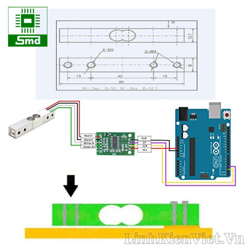 Cảm biến trọng lượng Loadcell 611N 5kg độ chính xác cao