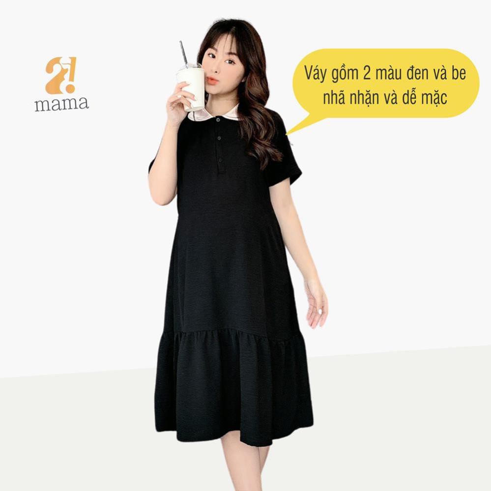 [BÁN SỈ] Đầm bầu ( váy bầu ) dự tiệc 2MAMA giá rẻ đẹp dáng suông đuôi cá sang chảnh màu đen be  V38 ་ '