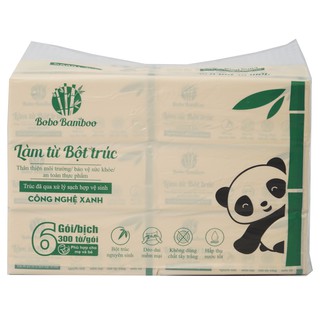 Combo 10 gói Giấy ăn rút cao cấp Bobo Bamboo Gấu Trúc Siêu Dai