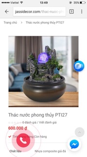 Thác nước phong thuỷ để bàn
