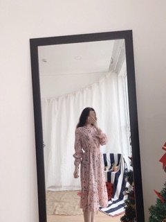 ĐẦM MIDI HOA CHÂN BÈO