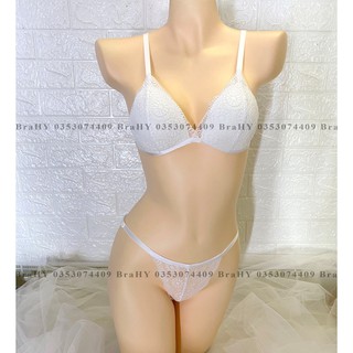 [SALE] Đồ lót ren cao cấp màu trắng đơn giản có mút mỏng sexy gợi cảm (hình thật 100%)
