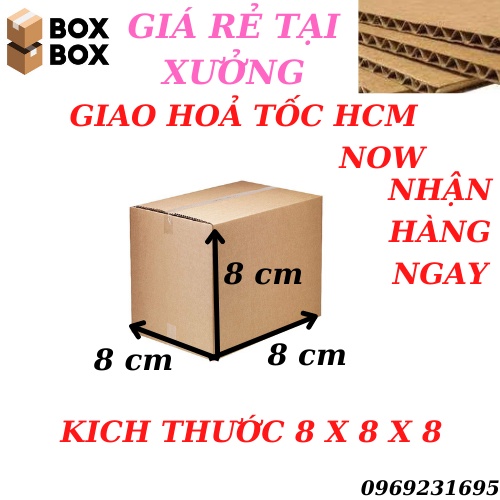combo bộ 50 thùng hộp bìa carton giấy size 8x8x8 đa năng bảo vệ hàng hoá GIAO HOẢ TỐC NHẬN HÀNG NGAY