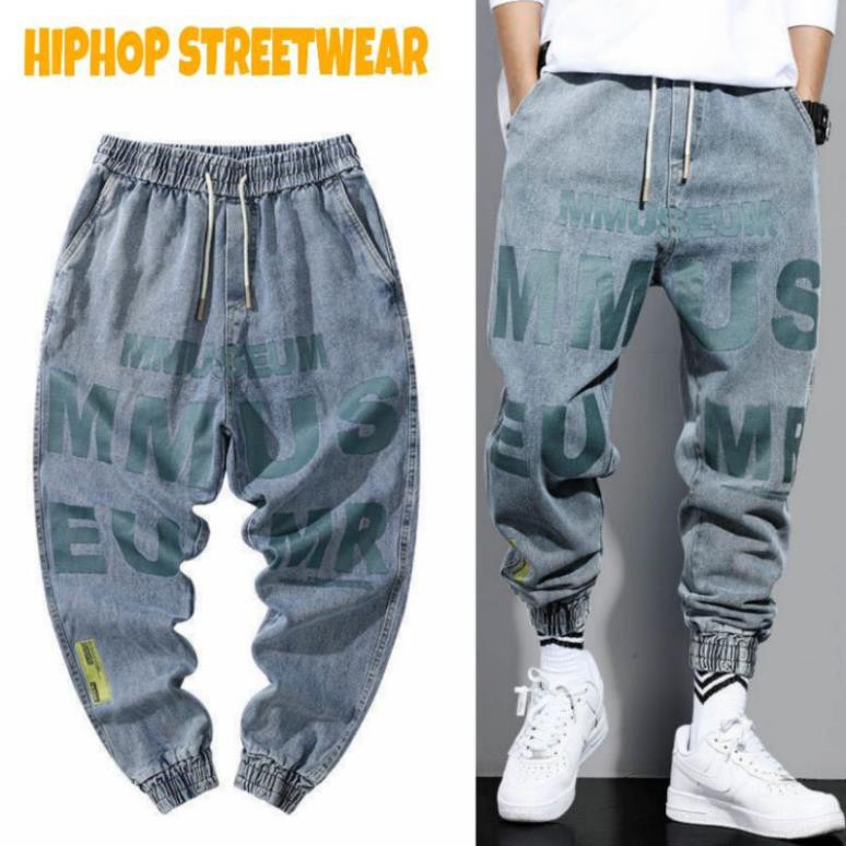 Quần Jeans Jogger Nam Cạp Chun Bó Ống Phong Cách HIPHOP STREETWEAR Ulzzang đi chơi tập gym  ྆