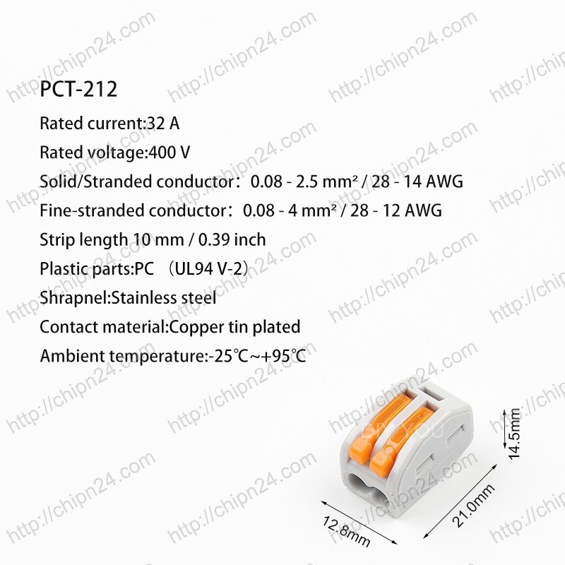 [2 CÁI] Nối dây điện PCT-212 (Khớp nối dây 2 khe thông nhau)