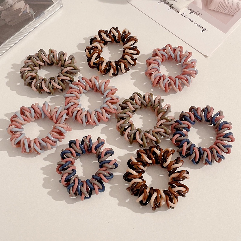 【kifli】Dây Buộc Tóc Cao Su Nhám Ba Màu Kiểu Mori Đơn Giản Không Đường May