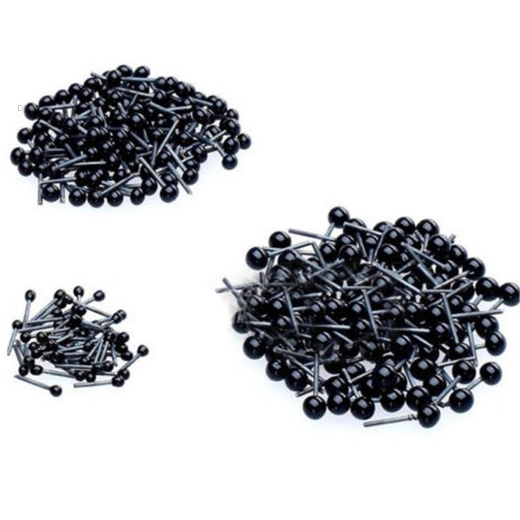 100 Mắt Kính 2 / 3 / 4mm Cho Thú Nhồi Bông Mắt Đen