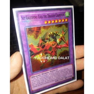 Thẻ bài yugioh chính hãng Sky Galloping Gaia The Dragon Champion – Super Rare