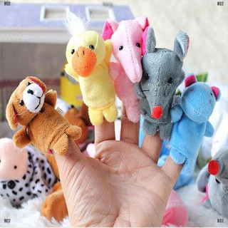 [MQ2]10Pcs Animal Finger Puppet Soft Plush Baby Educational Hand Cartoon Toys