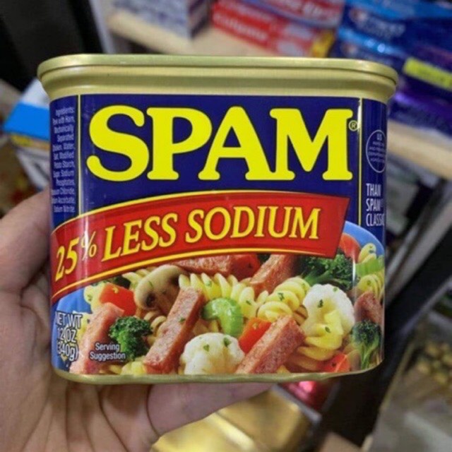 Thịt hộp SPAM 25% less Sodium 340gr date 9/2024 - EDS Hàng Mỹ