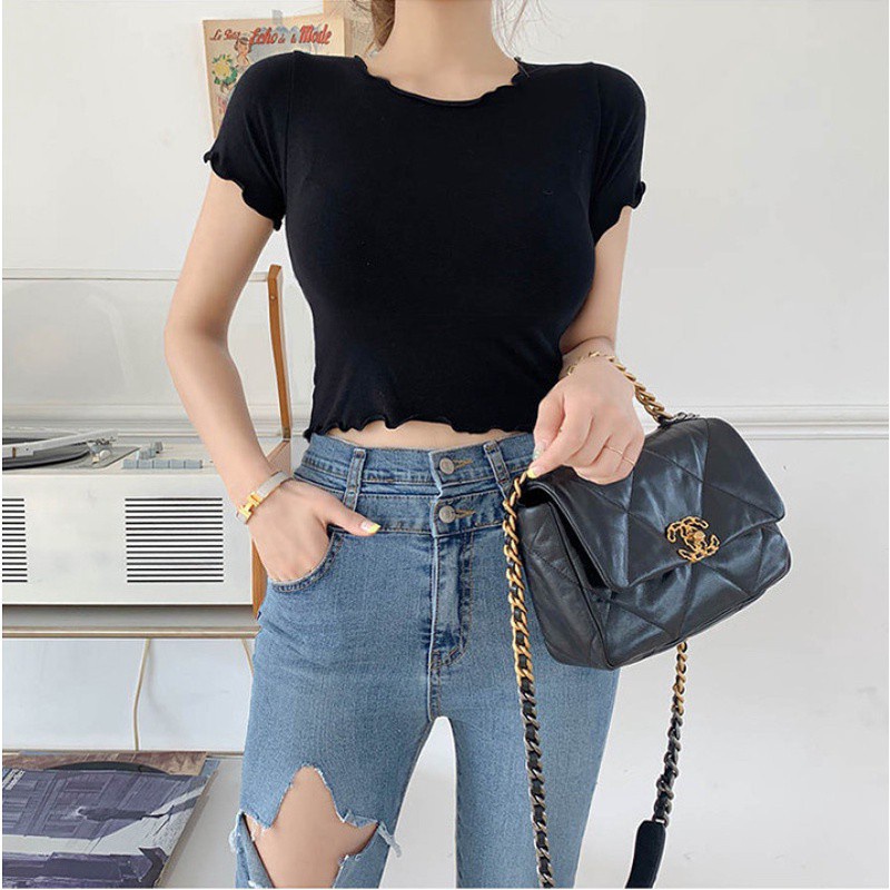 Áo thun tay ngắn dáng ôm màu trong suốt thời trang mùa hè quyến rũ cho nữ