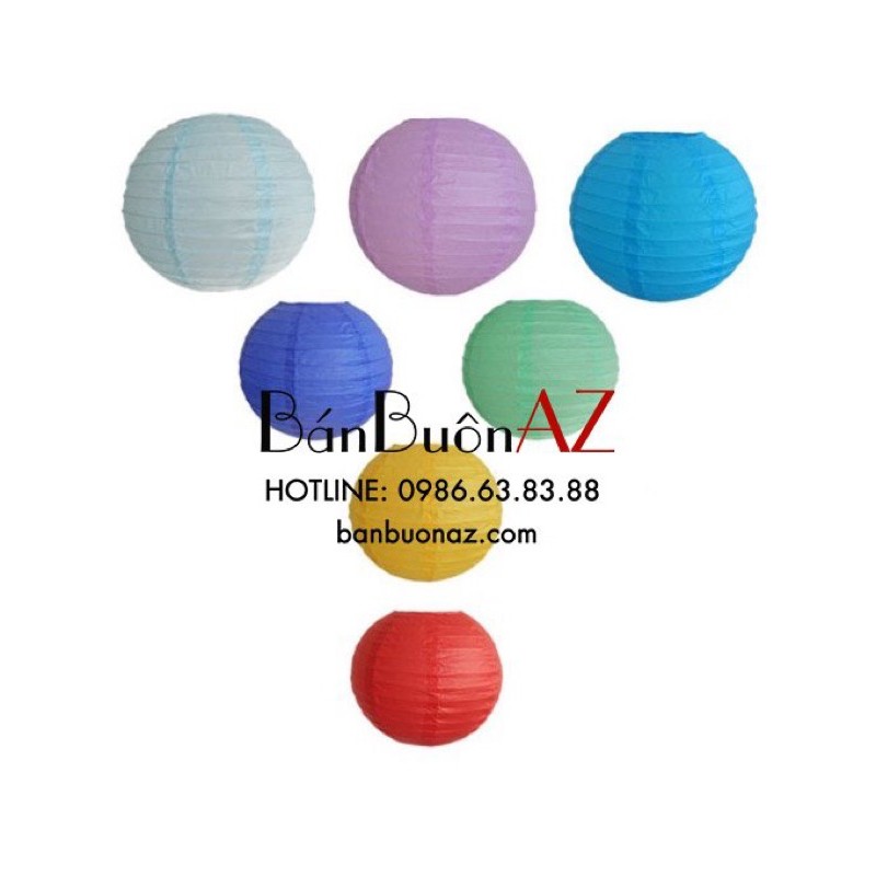 Đèn lồng giấy lụa tròn 30cm và 20cm trang trí đa phong cách