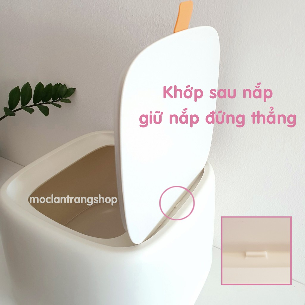 Thùng gạo nhựa vuông thông minh phong cách Bắc Âu 10kg, tặng bơ đong gạo. Thùng đựng gạo thấp, đẹp thời trang cao cấp