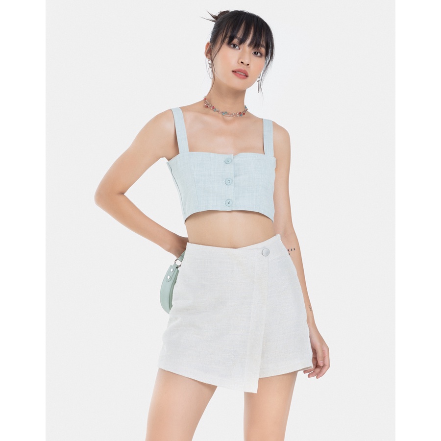 Quần Váy Tweed Thời Trang JUNO Kiểu Dáng Đắp Chéo JNQSH001