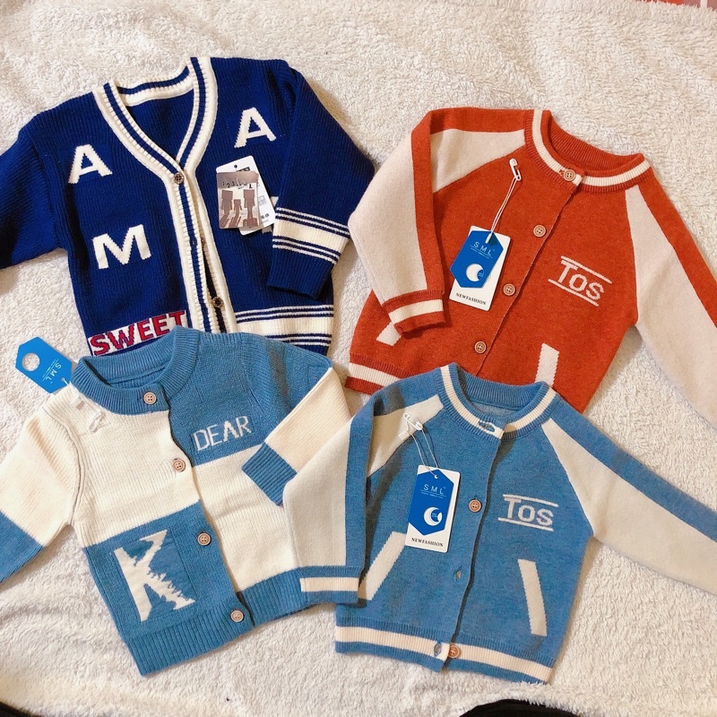 Áo khoác len cadigan QC mới nhất 2020 bé trai bé gái