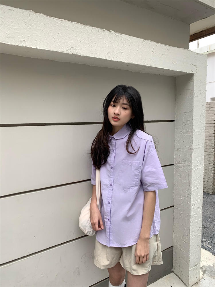 Áo thun cotton Peppermint 49755 trơn tay ngắn thời trang mùa hè dễ phối đồ thời trang cho nữ