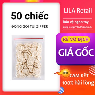 Bao ngón tay cao su y tế bọc đầu ngón tay xỏ 1 ngón dày dặn, chống tĩnh điện màu TRẮNG, COMBO 50 chiếc