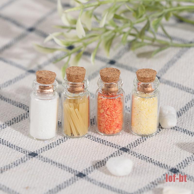 Bộ 4 Lọ Đựng Gia Vị Mini Tỉ Lệ 1 / 12 Trang Trí Nhà Búp Bê
