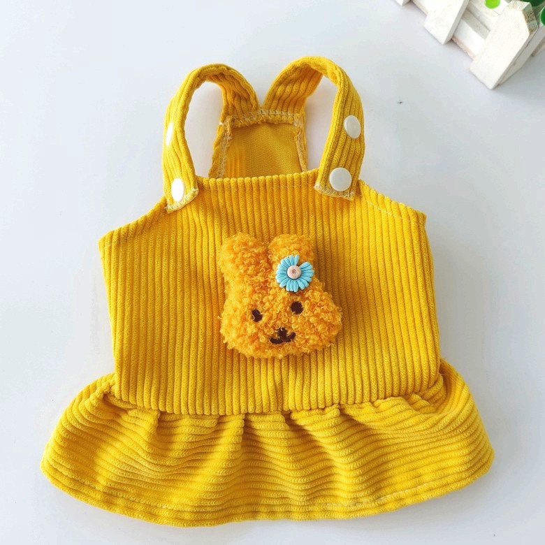 [27Pets] Váy Yếm Vải Nhung Trang Trí Búp Bê