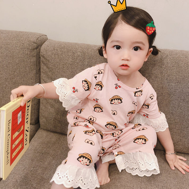 đồ ngủ In Hình Dễ Thương Cho Bé Gái/Girl Princess housewear / baby cute cotton lace pajamas