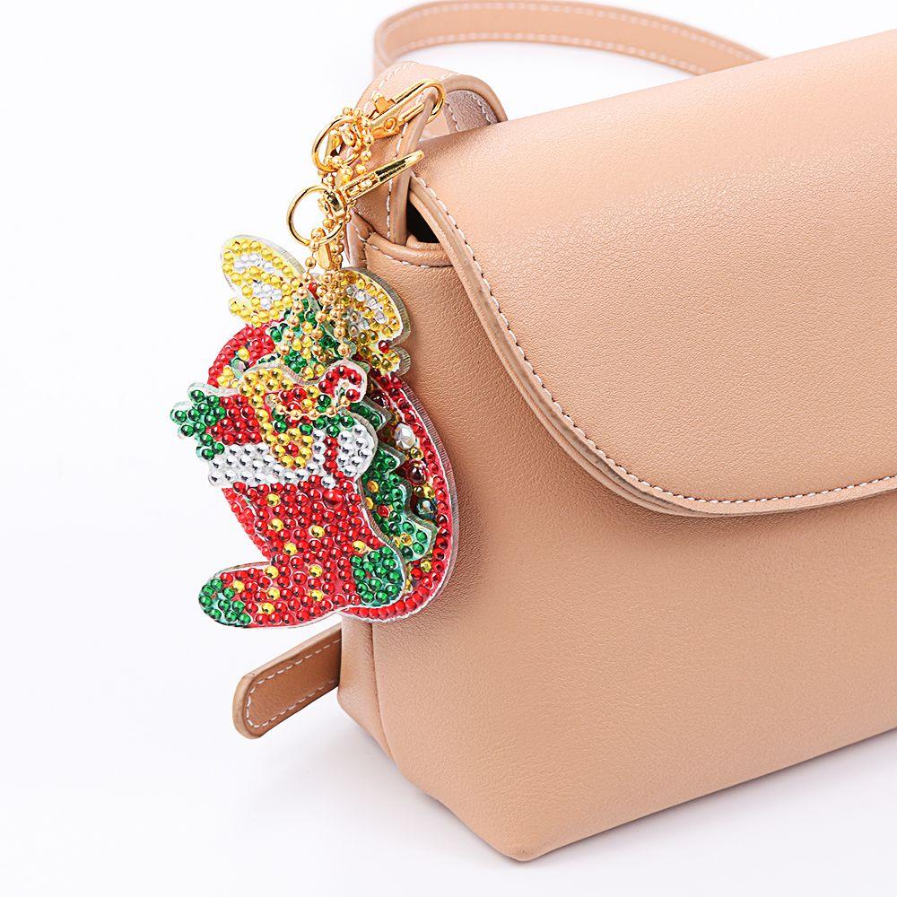 WATTLE Set 5 / 8 / 9 Móc Khóa Hình Ông Già Noel Đính Đá Dễ Thương