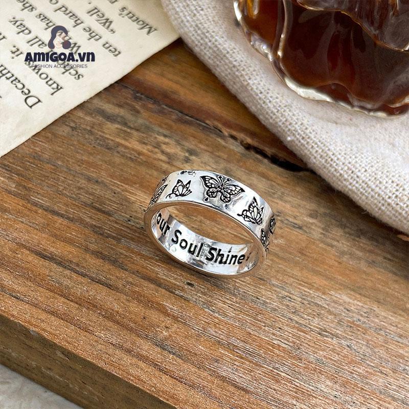 ✨✨Nhẫn bạc 925 hình bướm phong cách retro thời trang cho nữ