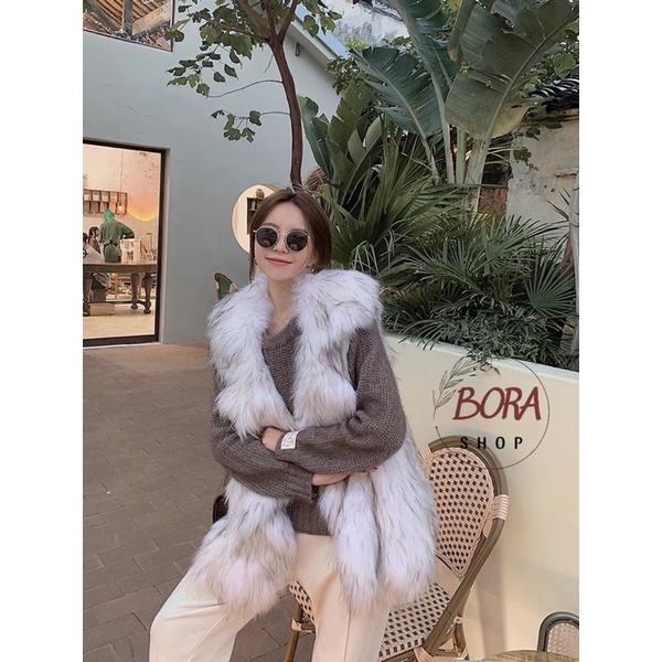 Áo khoác lông gile nữ Ulzzang Hàn Quốc BORA SHOP sang chảnh order