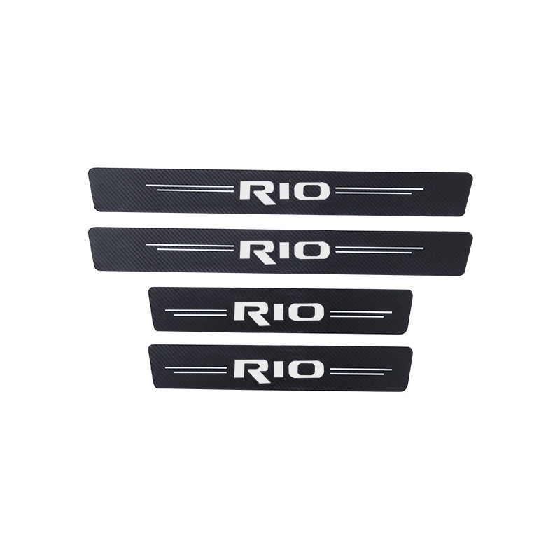 Set 4 Miếng Dán Bảo Vệ Cửa Xe Hơi KIA Rio 2 3 4 X Bằng Sợi Carbon