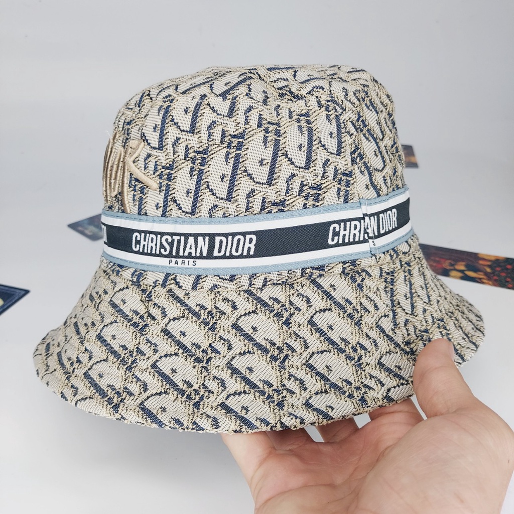 Nón vành tròn , Mũ bucket dior thêu full họa tiết cực đẹp